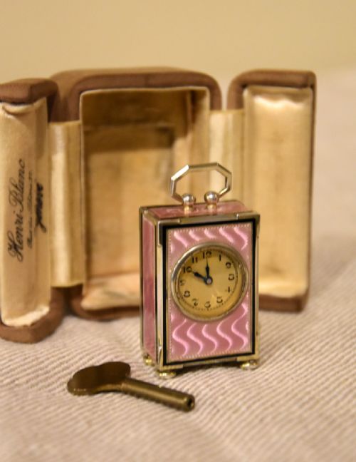 SILVER GILT ENAMELLED SUB MINIATURE CARRIAGE CLOCK - ADDITIONAL PHOTO 5