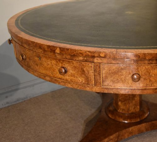 REGENCY PERIOD BURR OAK DRUM TABLE - ADDITIONAL PHOTO 5