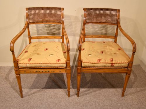 PAIR OF 19TH CENTURY SATINWOOD ARMCHAIRS - ADDITIONAL PHOTO 1