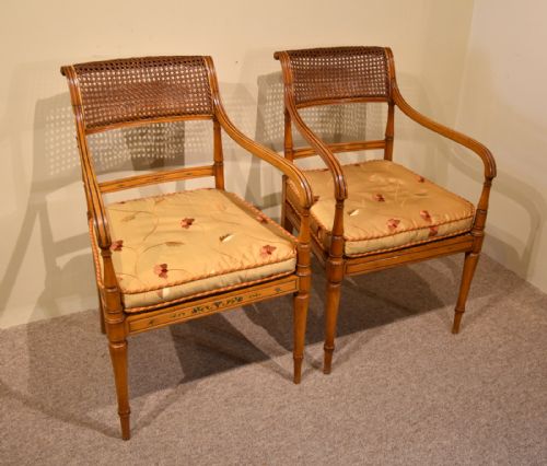 PAIR OF 19TH CENTURY SATINWOOD ARMCHAIRS - ADDITIONAL PHOTO 2