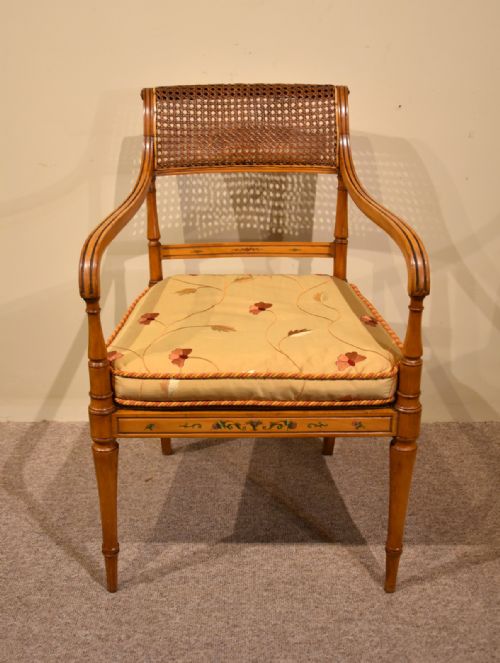 PAIR OF 19TH CENTURY SATINWOOD ARMCHAIRS - ADDITIONAL PHOTO 3