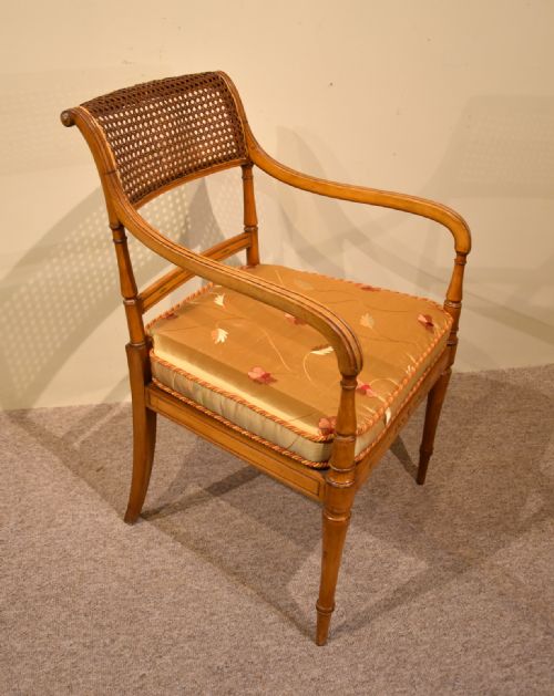 PAIR OF 19TH CENTURY SATINWOOD ARMCHAIRS - ADDITIONAL PHOTO 4