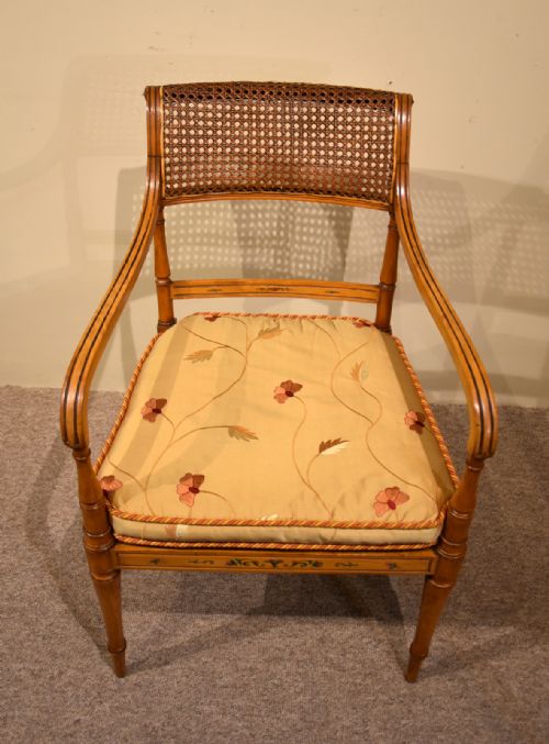 PAIR OF 19TH CENTURY SATINWOOD ARMCHAIRS - ADDITIONAL PHOTO 7