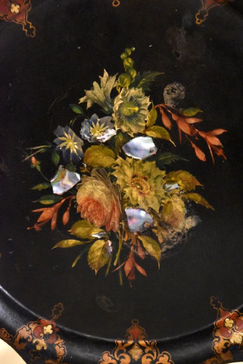 VICTORIAN PAPIER MACHE FOLDING LAMP TABLE - ADDITIONAL PHOTO 2