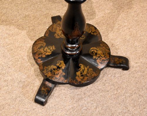 VICTORIAN PAPIER MACHE FOLDING LAMP TABLE - ADDITIONAL PHOTO 4