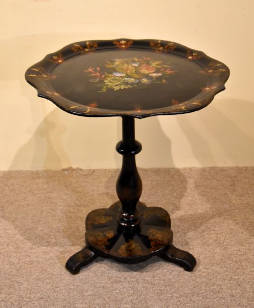 VICTORIAN PAPIER MACHE FOLDING LAMP TABLE - ADDITIONAL PHOTO 5