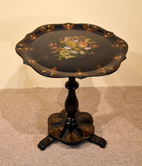 VICTORIAN PAPIER MACHE FOLDING LAMP TABLE - ADDITIONAL PHOTO 6