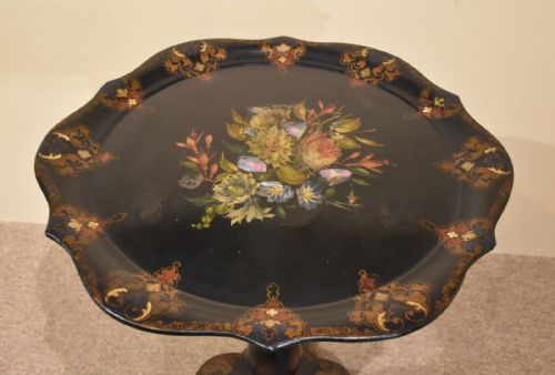 VICTORIAN PAPIER MACHE FOLDING LAMP TABLE - ADDITIONAL PHOTO 7