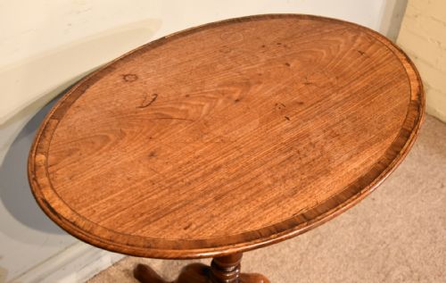 GEORGE III MAHOGANY OVAL CROSSBANDED TABLE - ADDITIONAL PHOTO 4