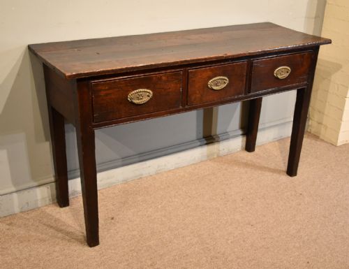 19TH CENTURY COUNTRY OAK THREE DRAWER SERVER - ADDITIONAL PHOTO 1