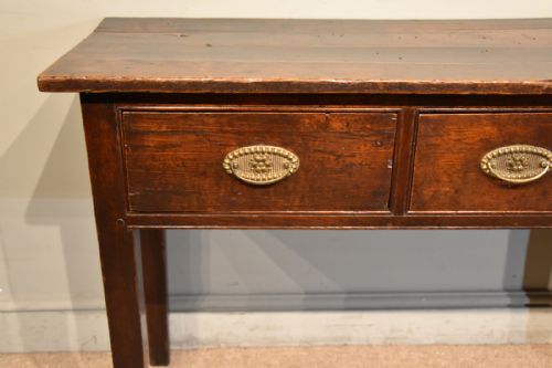 19TH CENTURY COUNTRY OAK THREE DRAWER SERVER - ADDITIONAL PHOTO 4