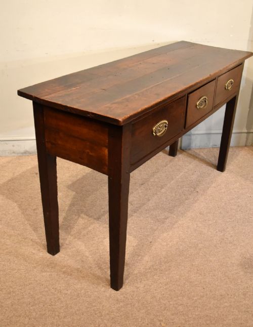19TH CENTURY COUNTRY OAK THREE DRAWER SERVER - ADDITIONAL PHOTO 5