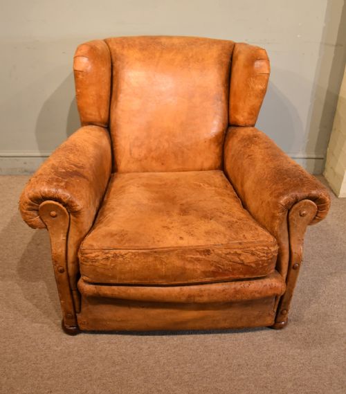 ART DECO LEATHER CLUB CHAIR IN SHEEP'S HIDE - ADDITIONAL PHOTO 3
