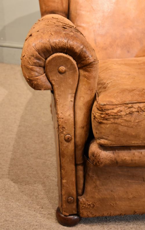 ART DECO LEATHER CLUB CHAIR IN SHEEP'S HIDE - ADDITIONAL PHOTO 6