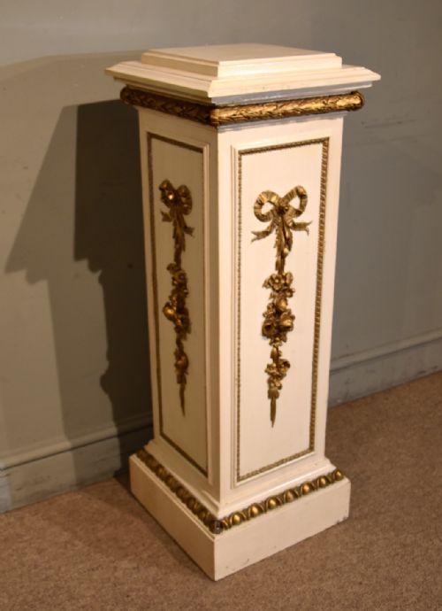 19TH CENTURY PAINTED AND GILDED PEDESTAL - ADDITIONAL PHOTO 1