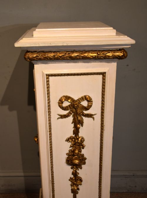 19TH CENTURY PAINTED AND GILDED PEDESTAL - ADDITIONAL PHOTO 2
