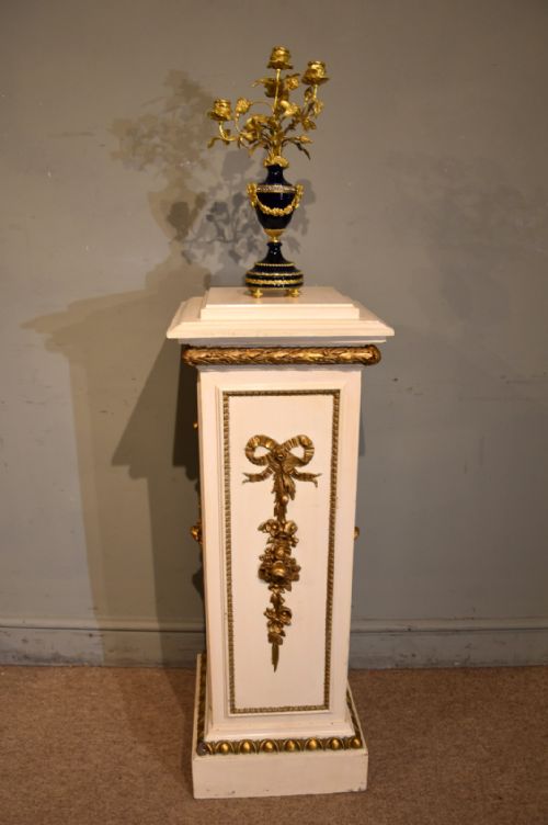 19TH CENTURY PAINTED AND GILDED PEDESTAL - ADDITIONAL PHOTO 3