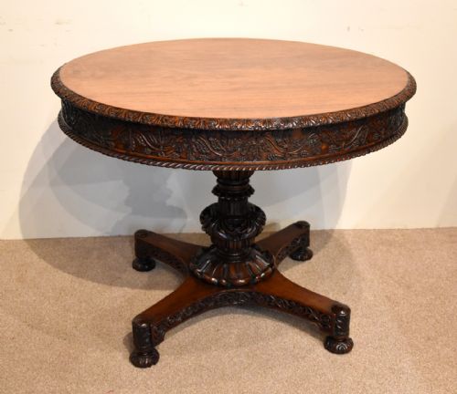 19th century anglo indian rosewood padouk centre table - CATEGORY: ANTIQUE TABLES - DATED 19TH CENTURY