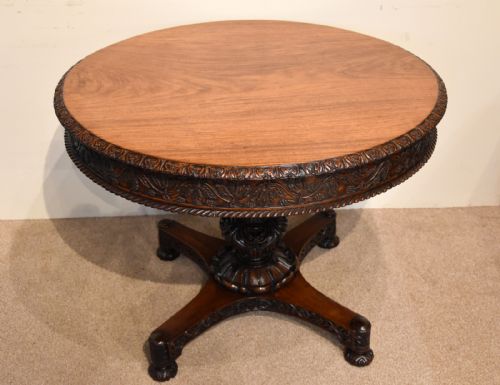 19TH CENTURY ANGLO INDIAN ROSEWOOD PADOUK CENTRE TABLE - ADDITIONAL PHOTO 2