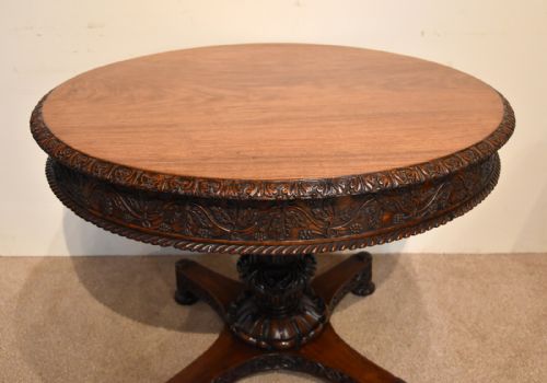 19TH CENTURY ANGLO INDIAN ROSEWOOD PADOUK CENTRE TABLE - ADDITIONAL PHOTO 4