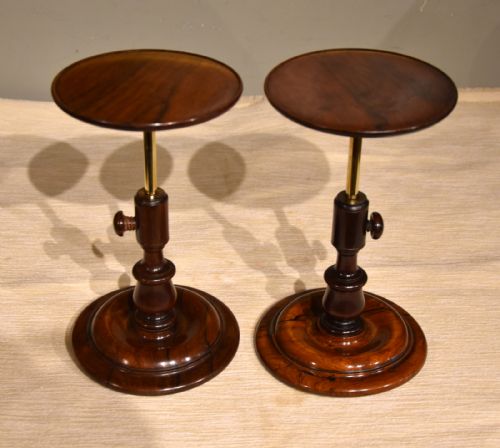 PAIR 19TH CENTURY ROSEWOOD ADJUSTABLE CANDLESTANDS - ADDITIONAL PHOTO 2