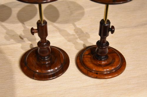 PAIR 19TH CENTURY ROSEWOOD ADJUSTABLE CANDLESTANDS - ADDITIONAL PHOTO 3