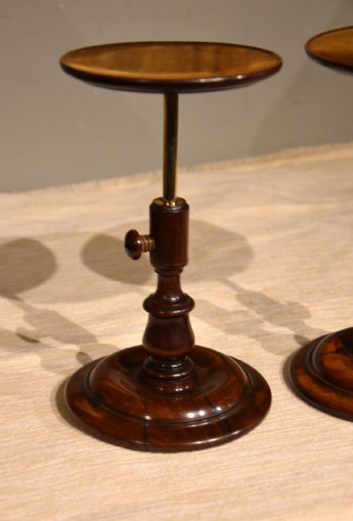 PAIR 19TH CENTURY ROSEWOOD ADJUSTABLE CANDLESTANDS - ADDITIONAL PHOTO 4