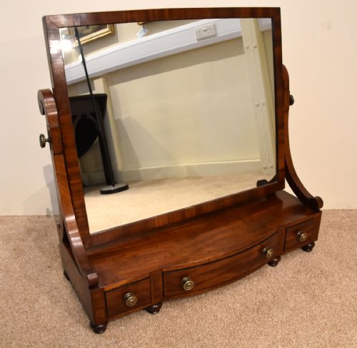 LARGE REGENCY MAHOGANY DRESSING MIRROR - ADDITIONAL PHOTO 2