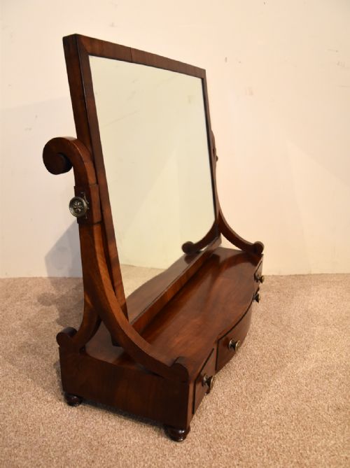LARGE REGENCY MAHOGANY DRESSING MIRROR - ADDITIONAL PHOTO 4