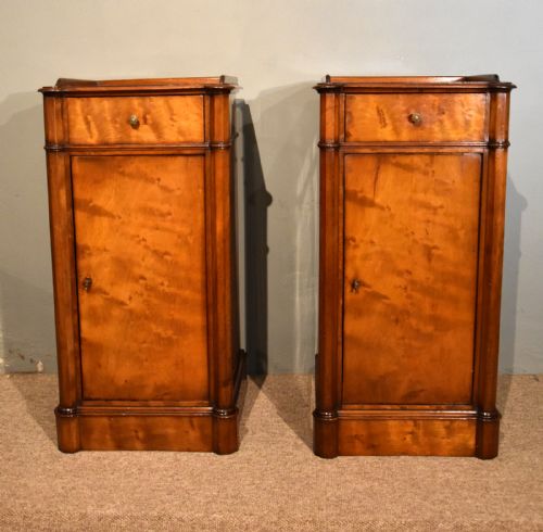 pair of mahogany bedside cabinets - CATEGORY: ANTIQUE CUPBOARDS - DATED 19TH CENTURY