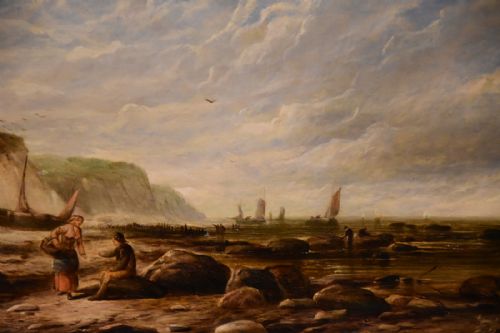 OIL PAINTING PAIR BY GEORGE DODGSON CALLOW ON THE ISLE OF WIGHT - ADDITIONAL PHOTO 3