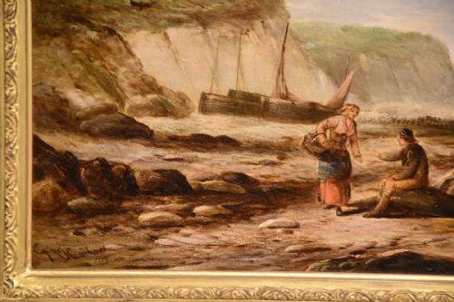 OIL PAINTING PAIR BY GEORGE DODGSON CALLOW ON THE ISLE OF WIGHT - ADDITIONAL PHOTO 4