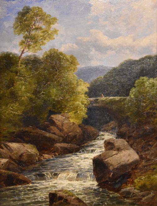 OIL PAINTING PAIR BY JOHN BRANDON SMITH HIGHLAND RIVER SCENES - ADDITIONAL PHOTO 2