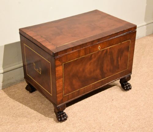 regency mahogany and brass inlaid cellarette - CATEGORY: ANTIQUE MISCELLANEOUS - DATED REGENCY