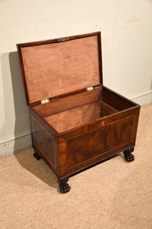 REGENCY MAHOGANY AND BRASS INLAID CELLARETTE - ADDITIONAL PHOTO 2
