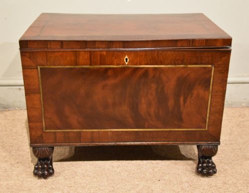 REGENCY MAHOGANY AND BRASS INLAID CELLARETTE - ADDITIONAL PHOTO 3
