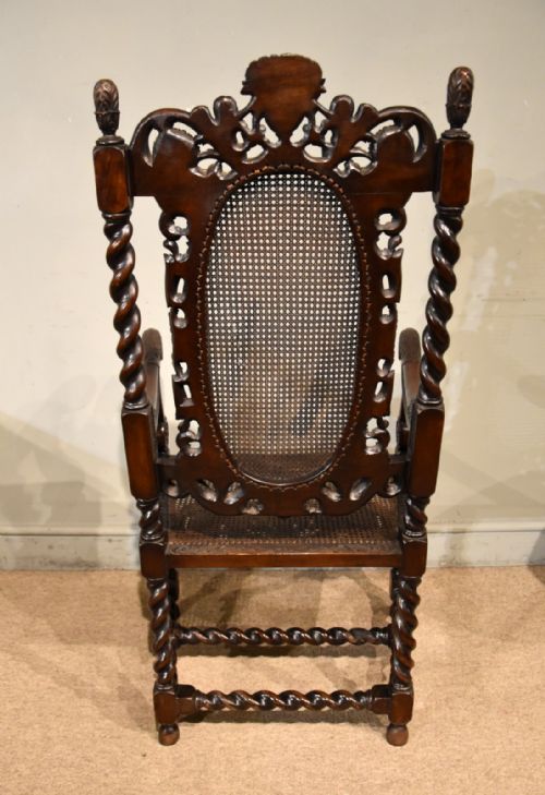 19TH CENTURY WALNUT HEAVILY CARVED ARMCHAIR - ADDITIONAL PHOTO 8