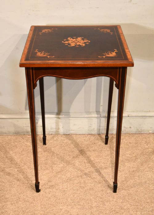 FINE QUALITY MARQUETRY INLAID OCCASIONAL TABLE - ADDITIONAL PHOTO 1
