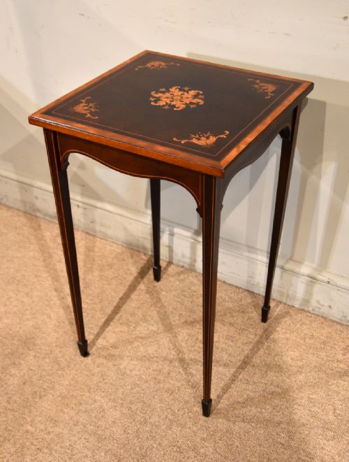 FINE QUALITY MARQUETRY INLAID OCCASIONAL TABLE - ADDITIONAL PHOTO 2