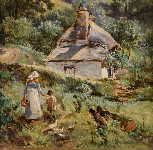 OIL PAINTING PAIR BY WILLIAM HENRY PIKE WEBLEY WELL COTTAGE NOSS DEVON - ADDITIONAL PHOTO 6