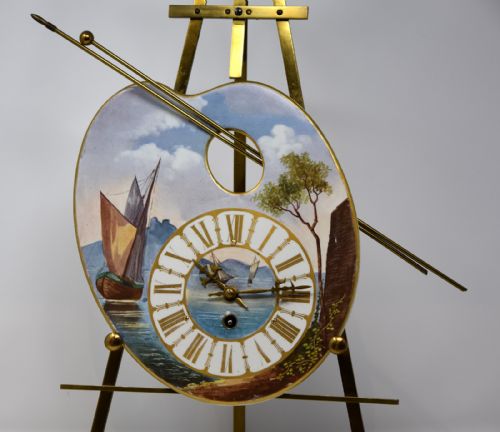 FRENCH MANTEL TIMEPIECE OF ARTISTS PALETTE FORM - ADDITIONAL PHOTO 1
