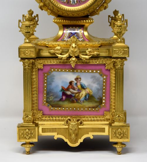 FRENCH PORCELAIN MOUNTED MANTEL CLOCK - ADDITIONAL PHOTO 1