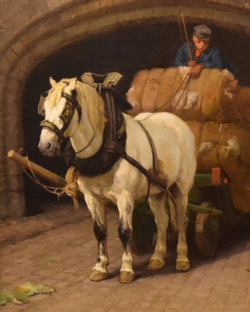 OIL PAINTING BY EDWARD BRICE STANLEY MONTEFIORE THE WOOL CART - ADDITIONAL PHOTO 1