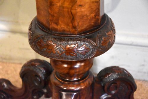 MID 19TH CENTURY WALNUT TRUMPET SHAPED WORK TABLE - ADDITIONAL PHOTO 7