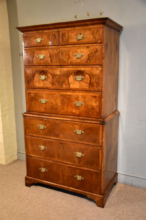 MID 18TH CENTURY SMALL WALNUT CHEST ON CHEST TALLBOY - ADDITIONAL PHOTO 1