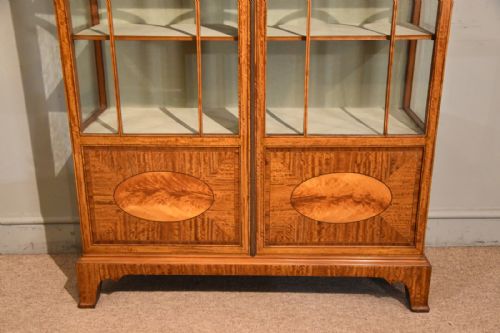 LATE 19TH CENTURY SATINWOOD GLAZED BOOKCASE - ADDITIONAL PHOTO 3
