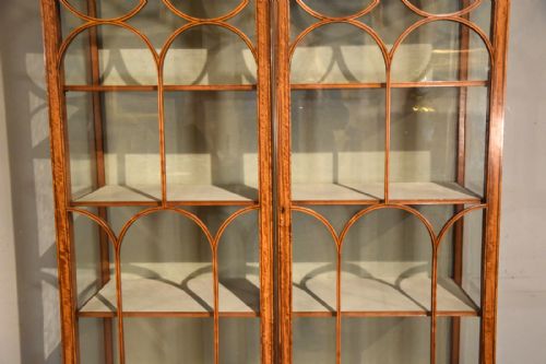 LATE 19TH CENTURY SATINWOOD GLAZED BOOKCASE - ADDITIONAL PHOTO 4