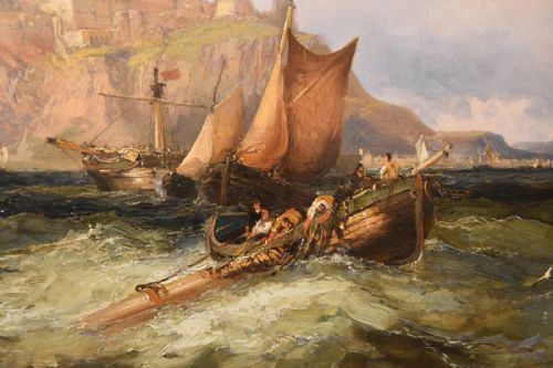 OIL PAINTING ATTRIBUTED TO HENDRIK WILLEBRORD JANSEN SHIPPING IN THE MEDITERRANEAN - ADDITIONAL PHOTO 3