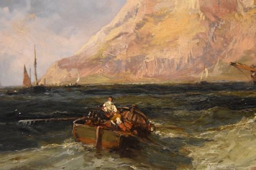 OIL PAINTING ATTRIBUTED TO HENDRIK WILLEBRORD JANSEN SHIPPING IN THE MEDITERRANEAN - ADDITIONAL PHOTO 5