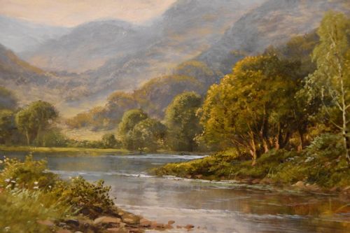 OIL PAINTING BY CHARLES LEADER NORTH WALES LANDSCAPE - ADDITIONAL PHOTO 2